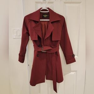 Deep Red Trench Coat XS